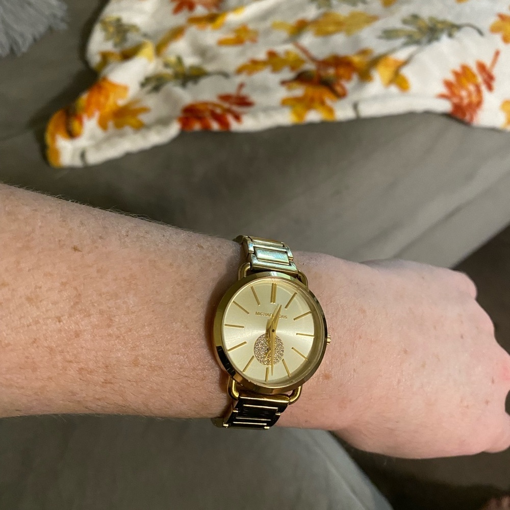 Michael Kors Ladies' Portia Gold-Tone Watch - Picture 3 of 8